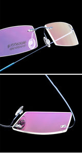 Titanium Eyeglasses Rimless Optical Ultralight Glasses Frame No Screw Prescription Spectacle Frameless Glasses Eyeglasses B2