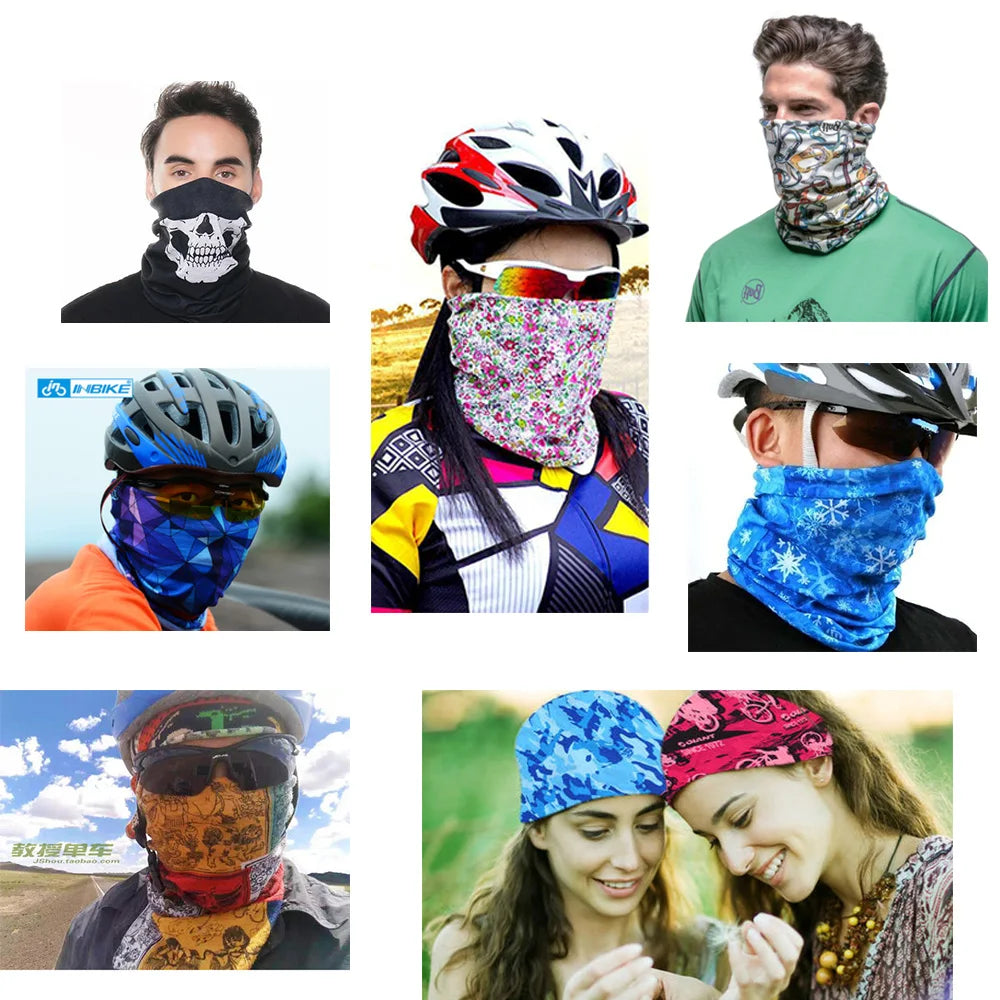 Outdoor Magic Bandana Solid Neon Color Cycling Hiking Scarves Headband Polyester Fashion Neck Cover Fishing Windproof Face Mask