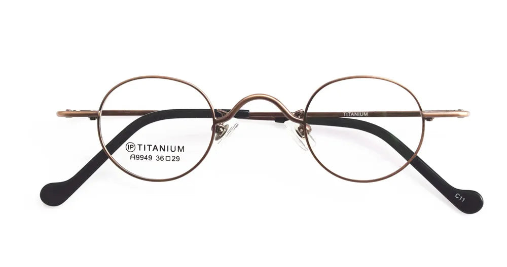 Titanium Glasses Super Small Oval Full Rim Eyeglass Frames Men Women Optical Prescription Lightweight Earwear