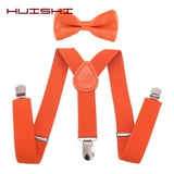 Kids Suspenders For Pants Bowtie Set Matching Tuxedo Suit Boy Girl Childs Adjustable Y-Back Brace Belt Adjustable Bowtie Wedding