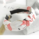 Women Elegant Top Knot Headband Print Dot Hairbands Girls Striped Plaid Flower Hair Hoop Fashion Hair Accessories FG0320