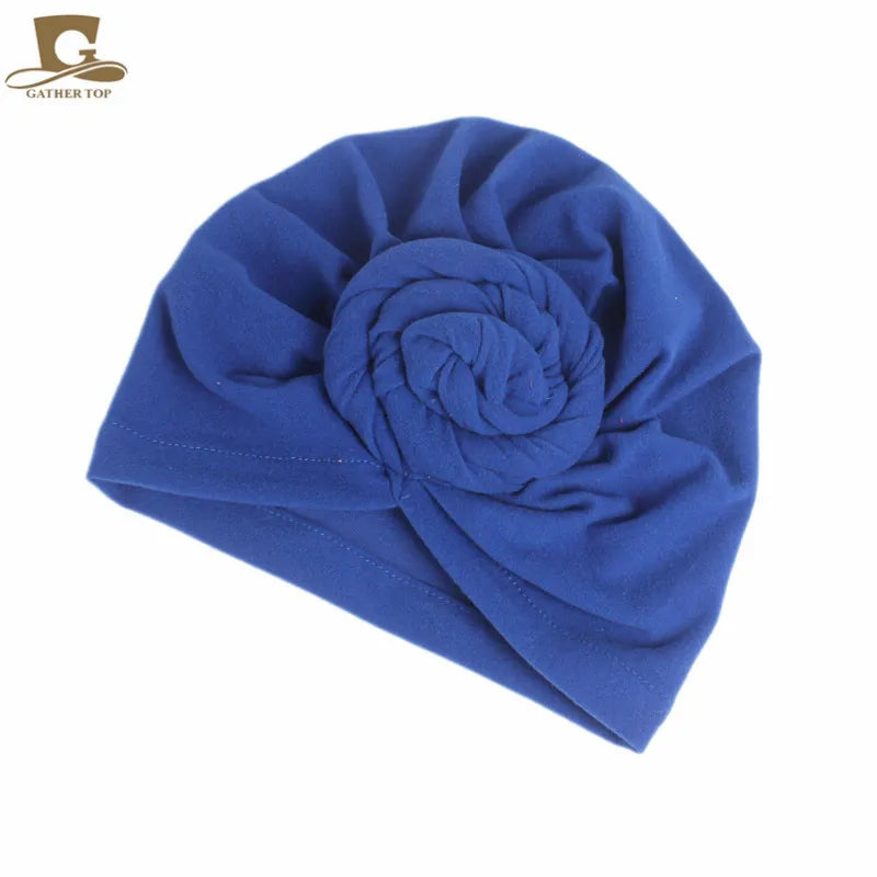 New Women cotton top knotted turban hat bonnet Hijab chemo cap headbands Female Muslim Hat Head Cover Night Cap Hair Accessories