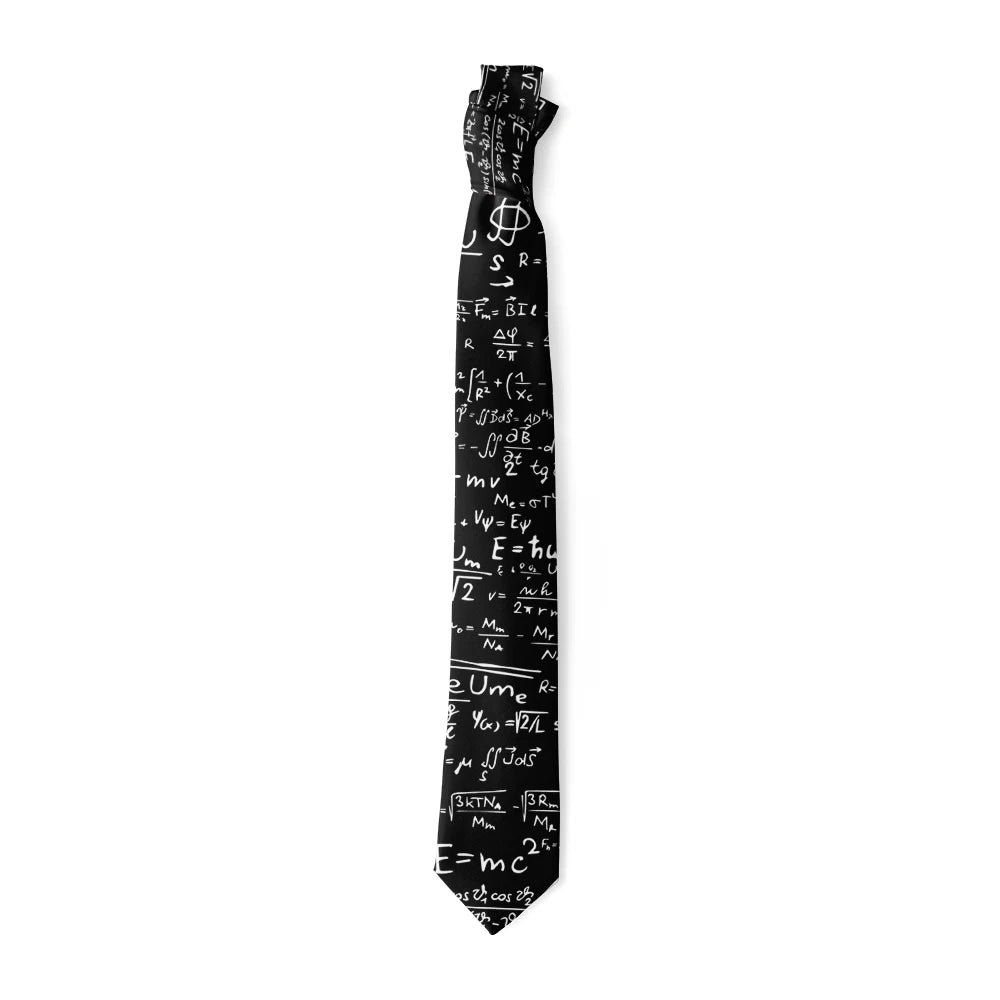 Creative Design Mathematical Symbol Men's Tie Funny Animal Peacock Print Polyester Business Casual Tie Party Shirt Accessories