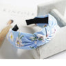 Women Elegant Top Knot Headband Print Dot Hairbands Girls Striped Plaid Flower Hair Hoop Fashion Hair Accessories FG0320
