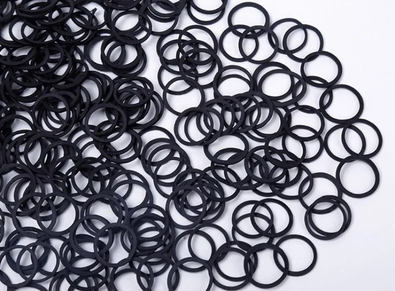 Mini Rubber Bands black Elastic Hair Bands Soft Hair Elastics Ties Bands for Office Supplies School Home 0.6*0.9