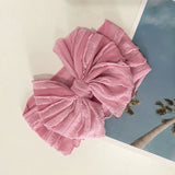 Baby Headband Big Bows For Girls Hair Accessories Jacquard Toddler Wide Headwrap Soft Newborn Hairband Elastic Kids Turban