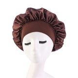 Newly Women's Satin Solid Sleeping Hat Night Hair Care Bonnet Nightcap For Women Men Unisex Cap