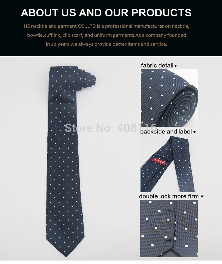 HUISHI 8cm Dot Neckties Skinny Fashion Business Men Polyester Microfiber Neck Tie Polka Check Men Neckie For Gentlemen Wedding