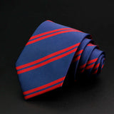 New Men's Tie Classic Stripe 7cm Jacquard Red Blue Green Necktie Daily Wear Cravat Wedding Party Dress Accessories Gift For Man