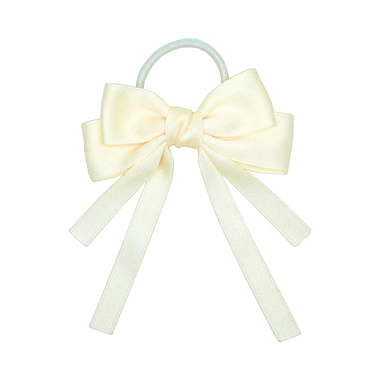 2PCS Elastic Hair Ties Rings Boutique Fabric Fringes Bows Grosgrain Ribbon Ponytail Holder Rubber Hair Bands Hair Accessories