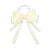 2PCS Elastic Hair Ties Rings Boutique Fabric Fringes Bows Grosgrain Ribbon Ponytail Holder Rubber Hair Bands Hair Accessories