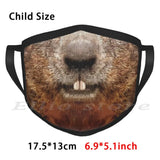 Beaver Face Adult Kids Anti Dust DIY Scarf Mask Beaver Teeth Wild Smile Smiling Face Lips Animal Nature Funny Pet Hairy Friend