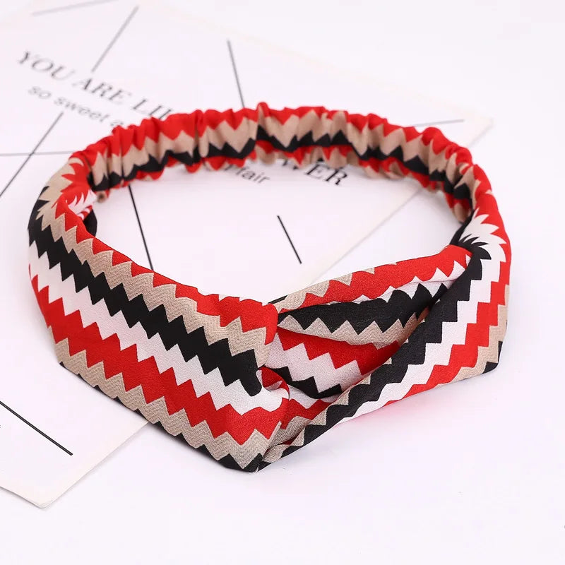 2020 Fashion Bohemian Headband Print Hairbands For Women Girls Vintage Cross Knot Turban Bandanas Headwear Hair Accessories