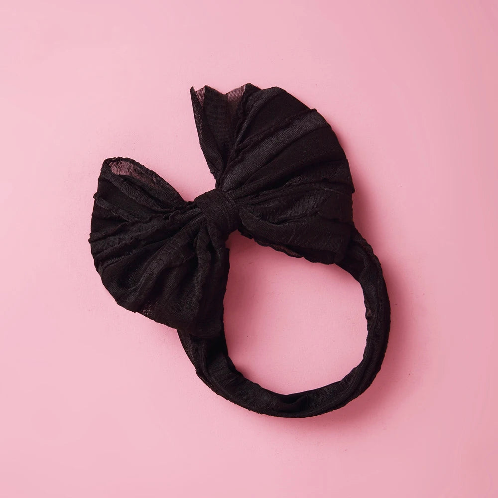 Baby Headband Big Bows For Girls Hair Accessories Jacquard Toddler Wide Headwrap Soft Newborn Hairband Elastic Kids Turban