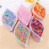 500/1000/2000pcs Girls Black Disposable Rubber Band Hair Ties Headband Children Ponytail Holder Bands Kids Hair Accessories