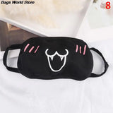 Hot 1PC Black Anti-Dust Cotton Cute Bear Anime Cartoon Mouth Mask teeth mouth Muffle Face Mouth Masks Women Men