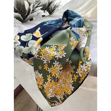 [BYSIFA] New 100% Pure Silk Square Scarf Hijab Fashion Blue Green Women Scarves Shawl Fall Winter Luxury Brand Neck Scarf Cape