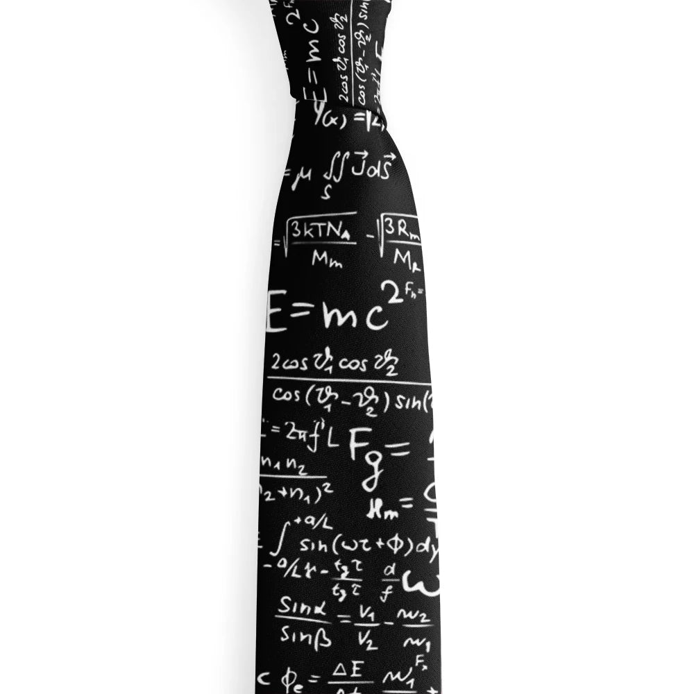 Creative Design Mathematical Symbol Men's Tie Funny Animal Peacock Print Polyester Business Casual Tie Party Shirt Accessories