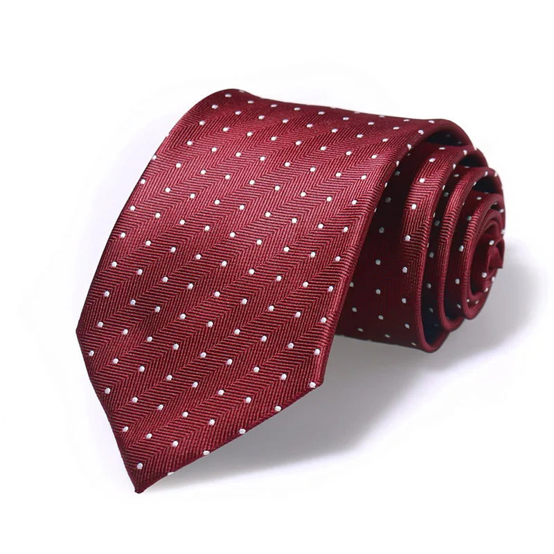 HUISHI 8cm Dot Neckties Skinny Fashion Business Men Polyester Microfiber Neck Tie Polka Check Men Neckie For Gentlemen Wedding