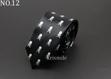 Fashion Casual Tie 5cm Skinny Slim Necktie Printing Skull Poker Smiling Face Symbol Hip Hop Boy Novelty Accessories Necktie Gift