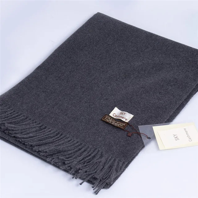 Women Winter Soft Warm Cashmere Scarf Luxury Brand Wool Scarves Khaki Pashmina Shawls Black Men's Poncho Cashmere Scarfs