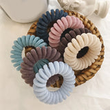 2/5 Pcs Elastic Knit Telephone Wire Hair Bands Girl Woman Hair Accessories Rubber Band Headwear Rope Spiral Shape Hair Ties New