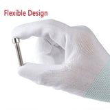 24Pieces/12Pairs White Anti Static Protective Work Gloves with Nylon Knitted Liner Dipped PU On Palm Glove