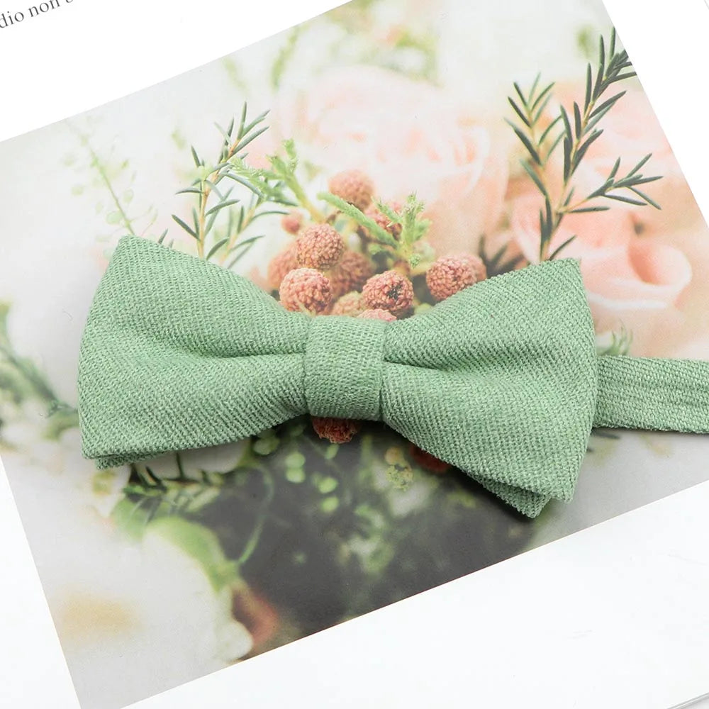 Mens Super Soft Downy Suede Parent-Child Bowtie Set Macarons Solid Color Classic Design Cute Butterfly Red Green Blue Pink Tie