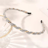 Organza Hairbands For Women Cross Weaving Hair Hoop Bands Korea Fashion Bright Silk Metal Headband Girls Hair Accessories Turban