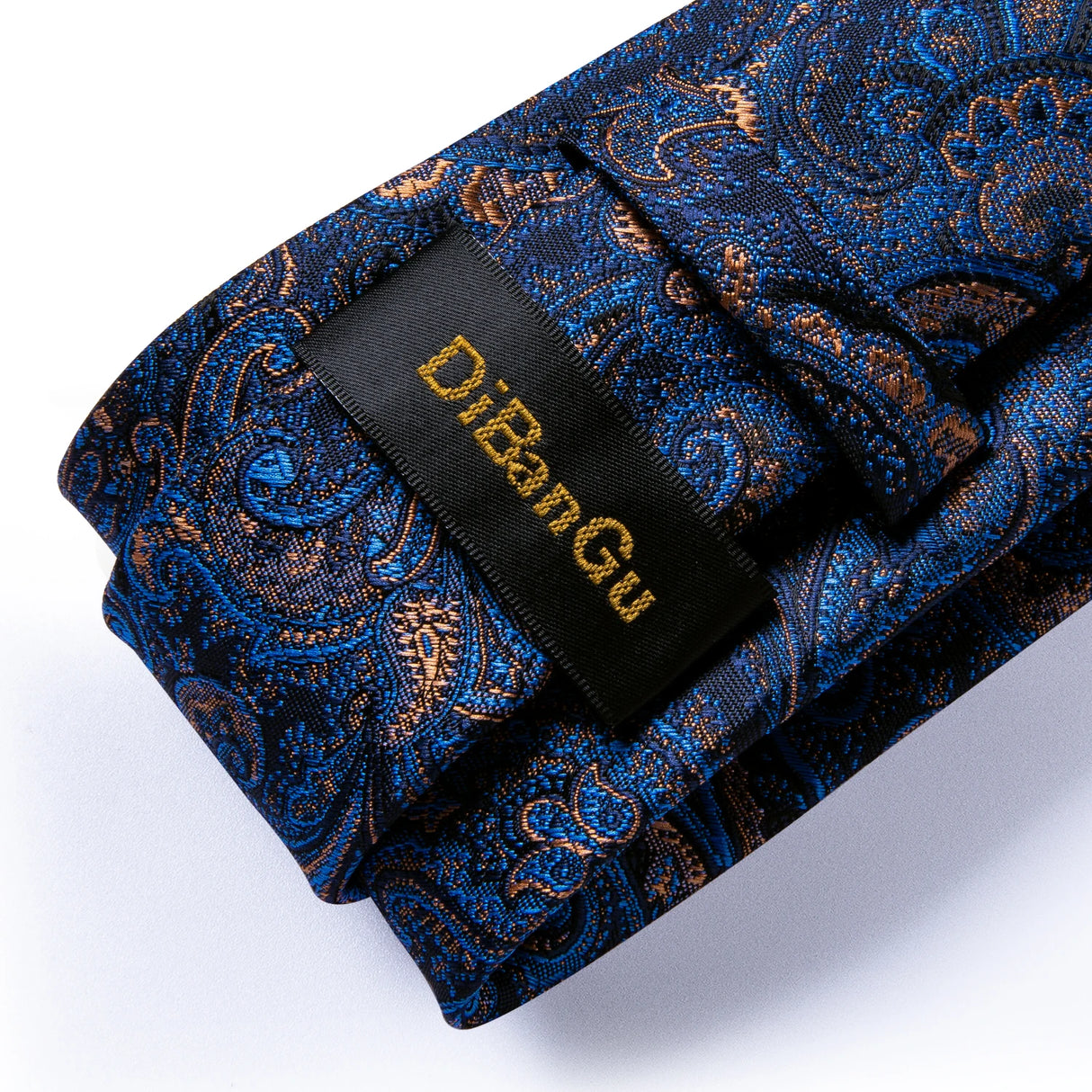 Luxury Blue Gold Paisley Silk Ties For Men Business Wedding Neck Tie Set With Tie Ring Brooch Pin Men's Cufflinks Pocket Square