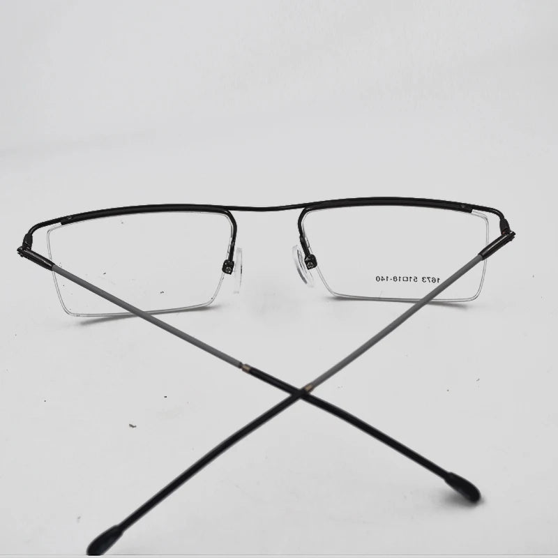 Men's business glasses frame half frame Square frame ultra light comfortable titanium alloy optical prescription Eyeglasses