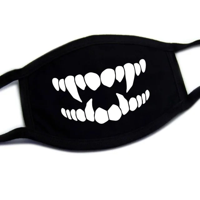 Cotton Kawaii Funny Anime Expression Mouth Face Mask Smile Breathable Masks For Korean Unisex Face Mouth Muffle Mask Accessories