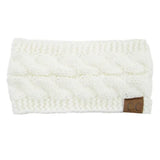2024 Fashion Bohemia Winter Warm Knitted Headband Hair Accessories Women's CC Wool Wide Hairband Stretch Solid Hairband Headwear