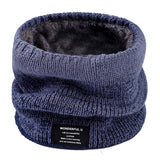 Winter Scarf for Men Fleece Ring Bandana Knitted Warm Solid Scarf Women Neck Warmer Thick Cashmere Hot Handkerchief Ski Mask