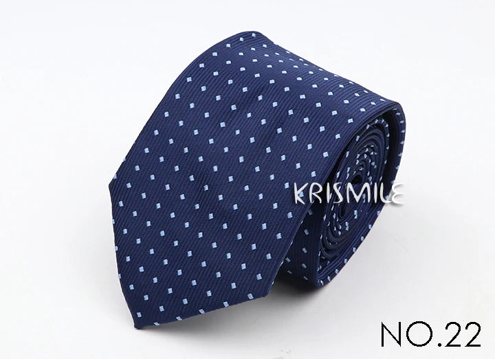 New Classic Strieped Dot Ties For Men Jacquard 7cm Polyester Narrow Tie Skinny Wedding Groom Business Necktie Suit Shirt Gift