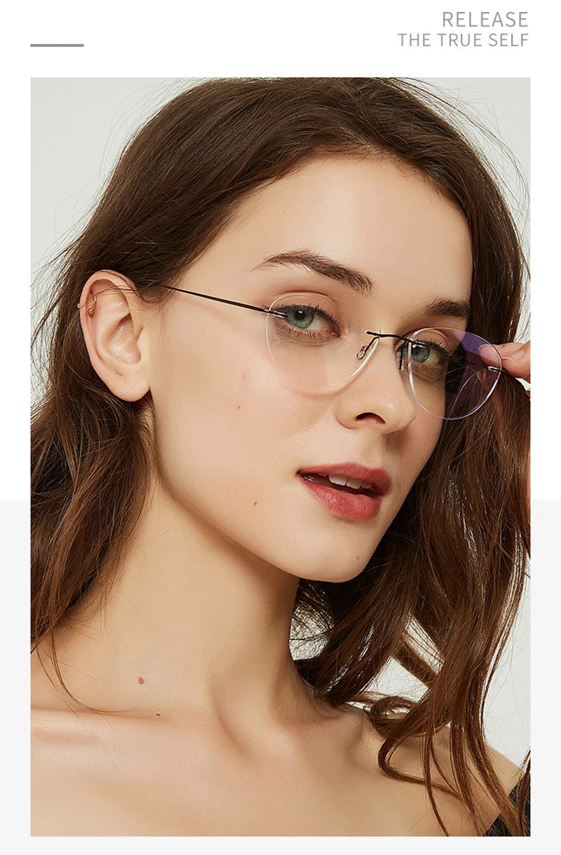 Titanium Prescription Glasses Ultra Light Eyewear Optical Glasses Frame for Male and Female Clear Lenses