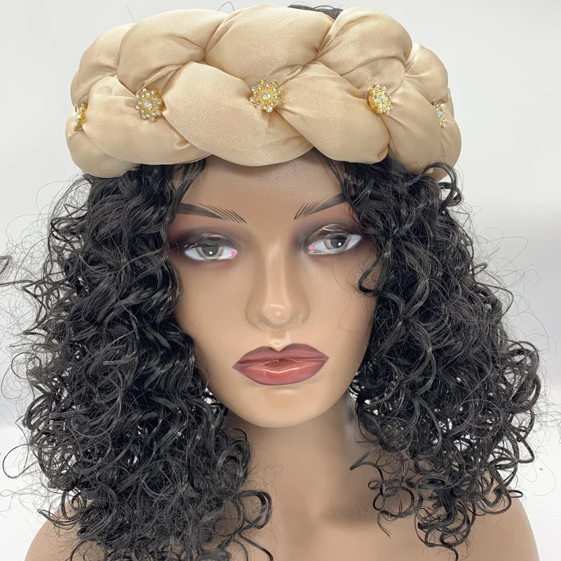 Bronzing Fabric Women's Headbands Elastic Braids Hair Bands Female Turban Cap Party Headwear Accessories Fashion Bandage Bandana