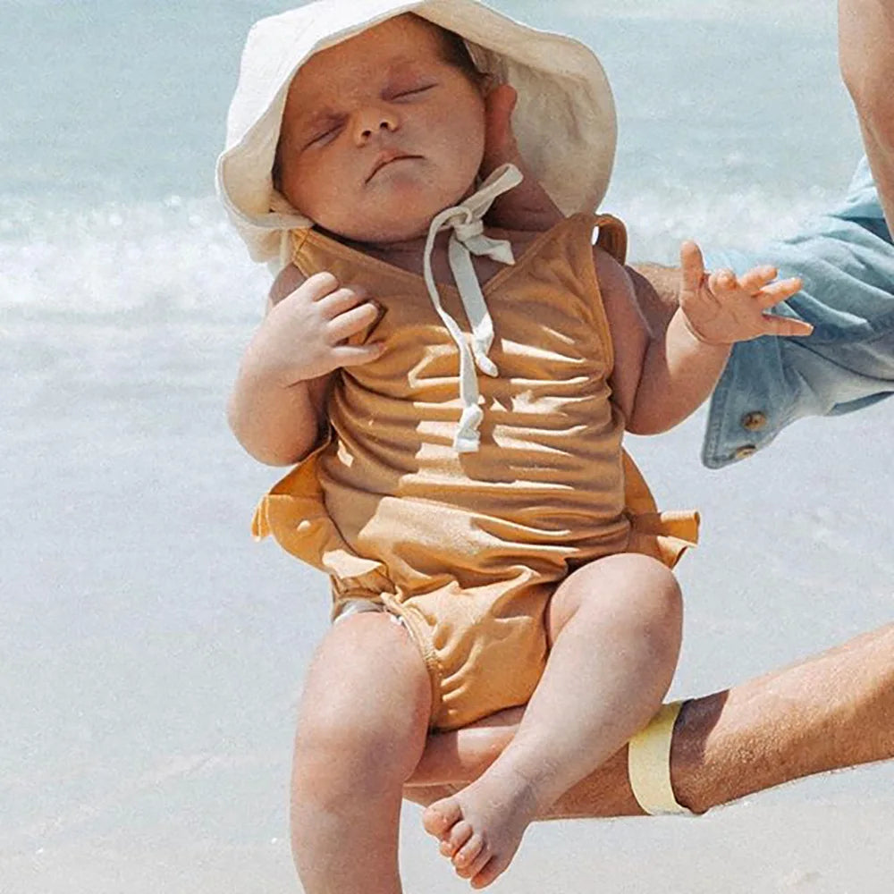 Big Brim Baby Sun Hat Summer Spring Kids Bucket Hat for Girls Boys Cotton Linen Children Cap Beach Travel Kids Hats Caps 2M-4Y