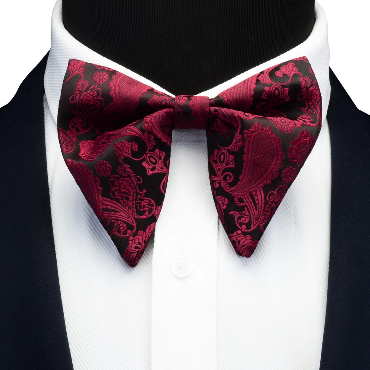 Ricnais Fashion Silk Pasley Floral Big Bowtie Yellow Red Jacquard Bow Tie For Men Business Wedding Party Ties Gigt Accessories