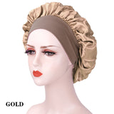 Black Pink Purple Hair Care Caps Silk Bonnet Women'S Nightcaps With Curly Natural Curls Covers With Soft Wide Elastic Adjustable