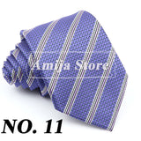 New Men's Formal Tie Striped Blue Gray Necktie 8cm Wide Tie Gift For Man Office Wedding Party Cravat Man Accessories Daily Wear