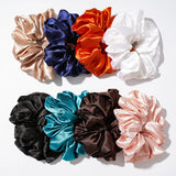Hot Girls Super Wide Smooth Colorful Hair tie Hair Elastics Bands for Hair Large Satin Scrunchie Hair Accessories 2021 for Women