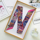 Small Silk Scarf Top Women Shirt Tie Decoration Korean Scarf Fashion Luxury Brand Ladies Neck Hair Scarf Wrap Handbag Ribbon