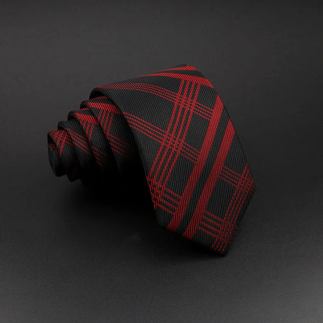 Men Jacquard Woven Tie Classic Plaid Striped Ties Fashion Polyester Necktie For Wedding Business Party Suit Dress Gravatas Gift