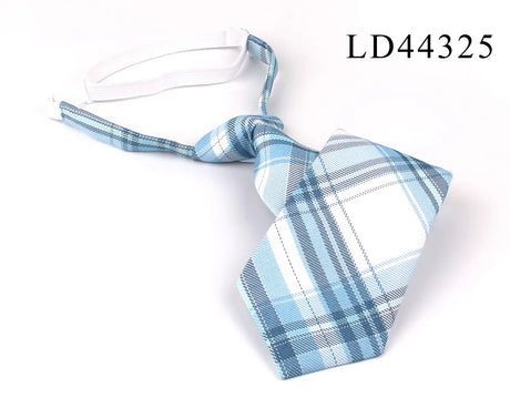 New Rubber Ties Casual Plaid Necktie For Boys Girls Neck Ties Simple Slim Necktie Gravatas Lazy Person Student Tie Neck Wear