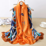 180*90cm Women Silk Female Classic Leopard Scarves Ladies Beach Wrap Chiffon Shawl Soft Sunscreen Foulard Muffler Bandanna Pareo