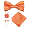 Hi-Tie Luxury Gold Silk Bow Ties for Men Fashion Men's Yellow Bowtie Handkerchief Cufflinks Brooch Set butterfly  Wedding Set