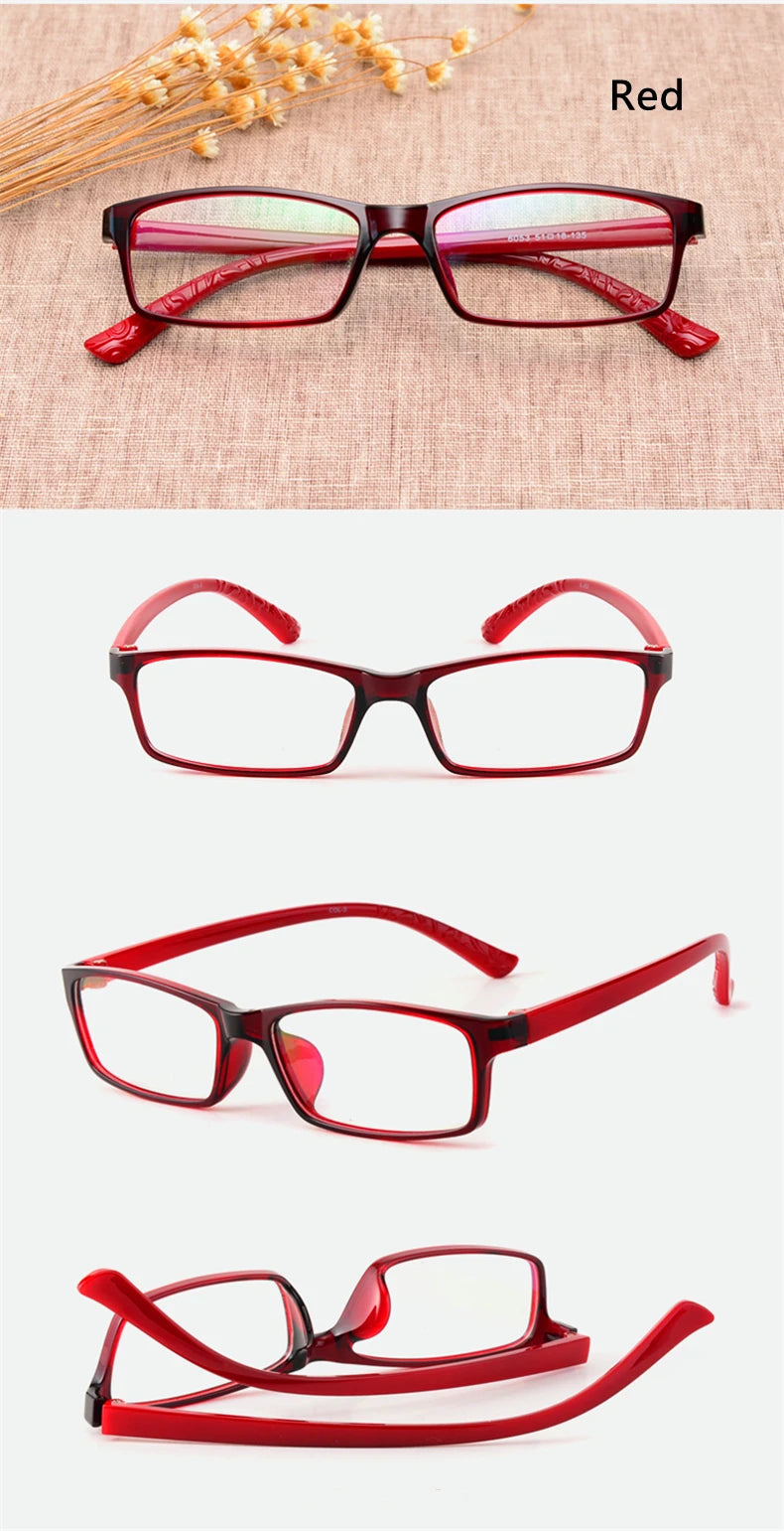 Men's And Women's Finished Myopia Glasses TR90 Frames And Aspherical Anti Blue Ray Photochromic Lenses SPH 0~-6.00 CYL 0~-2.00