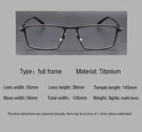 Pure Titanium Glasses Frame Men Titanium Alloy Prescription Eyeglasses Silver Super Light Spectacles Optical Glasses Frame