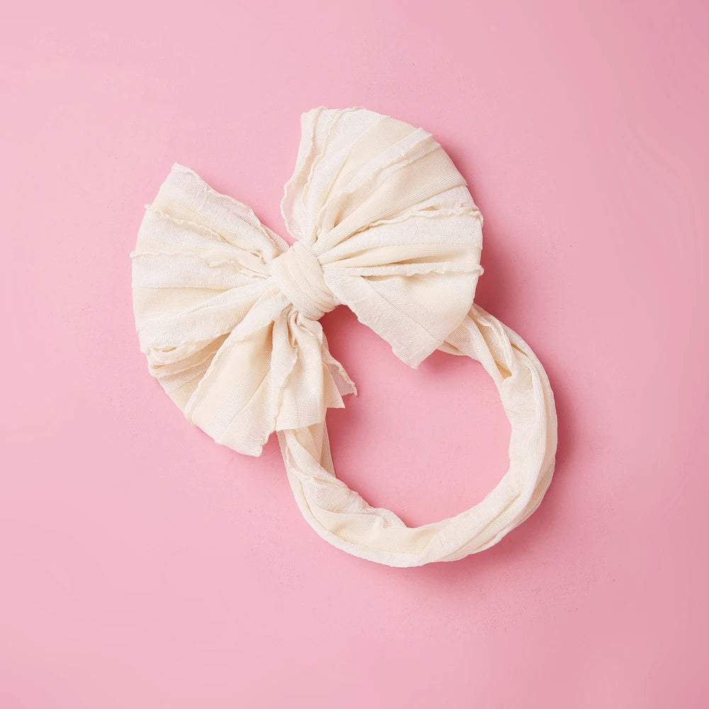 Baby Headband Big Bows For Girls Hair Accessories Jacquard Toddler Wide Headwrap Soft Newborn Hairband Elastic Kids Turban